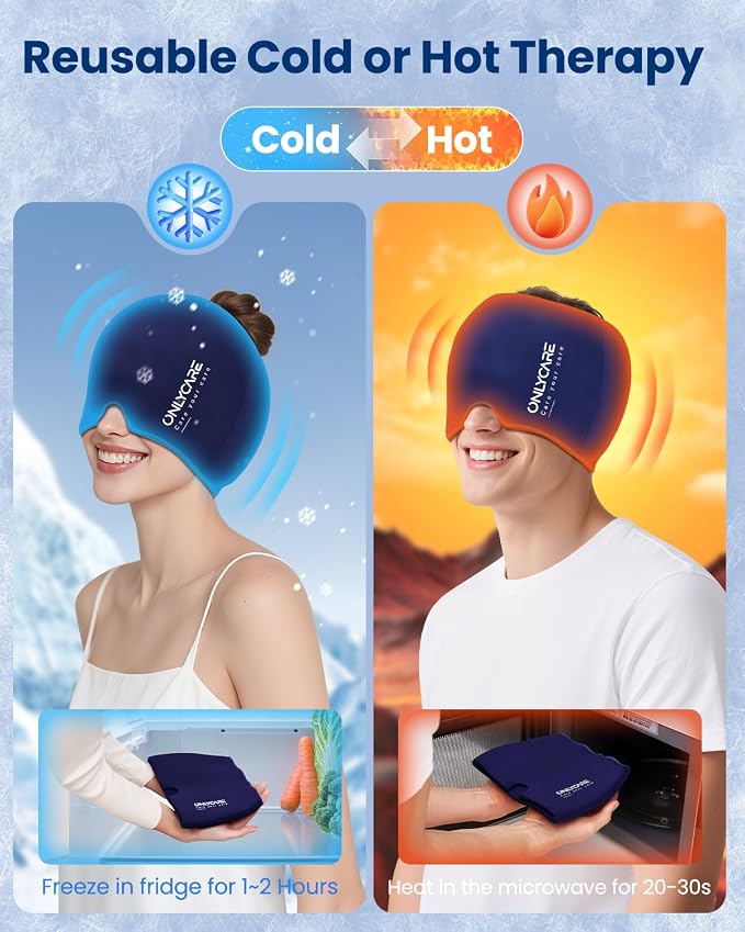 ONLYCARE Migraine Relief Cap, Upgraded Odorless Headache Relief Cap Mask - Image 6