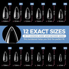 UNA GELLA Medium Stiletto Gel Nail Tips Full Cover 216Pcs Almond Shape Nails - Image 8