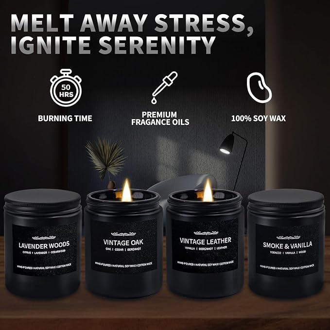 Scented Candle Set, Men Candle Set, Scented Candles - Image 4