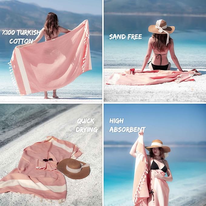 Turkish Beach Towel Oversized Clearance XL 40x71- Sand Free - Image 4