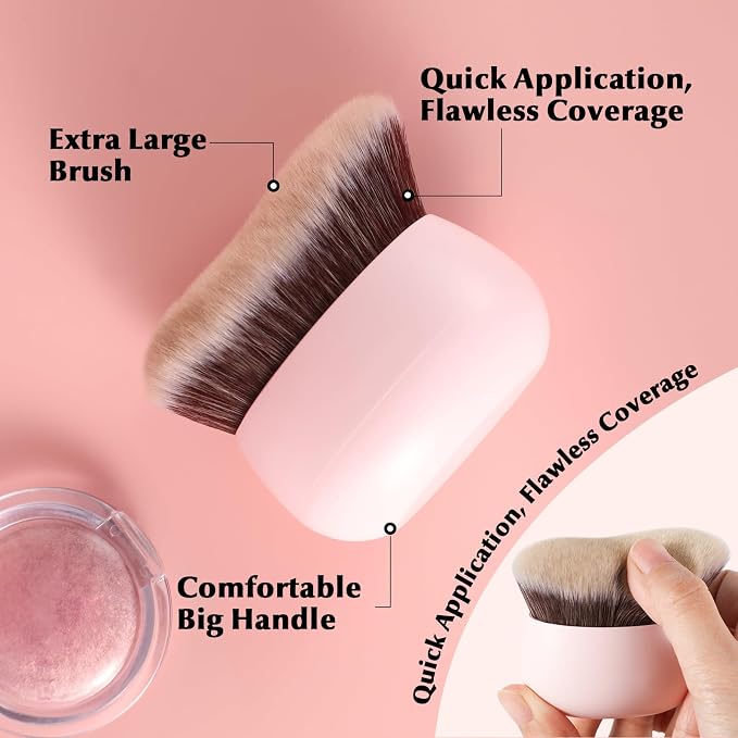 Extra Large Body Makeup Brush, 75mm Wide-headed Body Coverage Applicator - Image 3