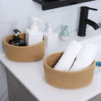 【2 Pack】ABenkle Small Woven Baskets, Tiny Oval Shallow Storage Baskets - Image 4
