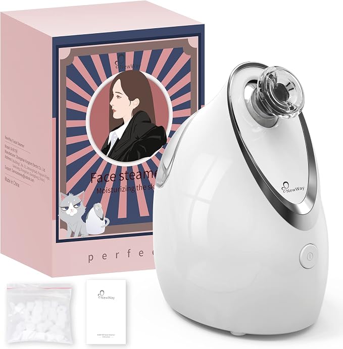 NewWay Nano Ionic Facial Steamer, Adjustable Nozzle Angle Aromatherapy Warm - Image 7