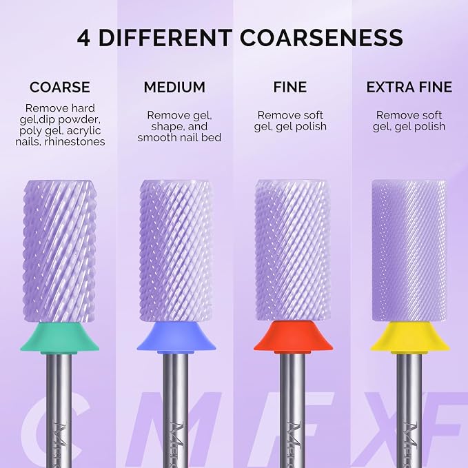 MelodySusie Ceramic Nail Drill Bits, 3/32'' Chamfer Flat Top Large Barrel Bits - Image 5