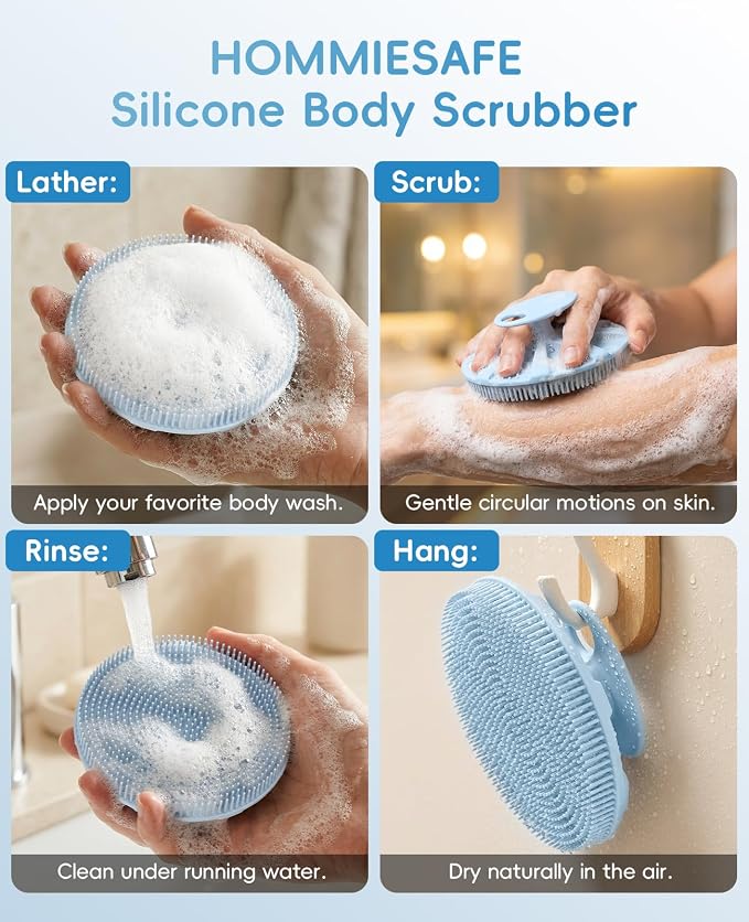 1 Pack Soft Silicone Shower Brush Body Wash Bath Exfoliating Skin Massage - Image 4