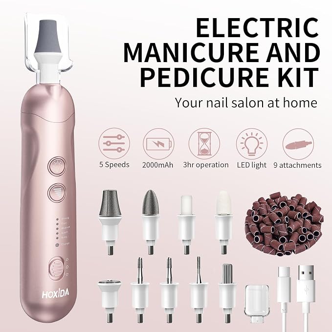 Manicure Pedicure Kit with Case, Professional Nail Grinder - Image 2