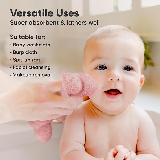 6-Pack Baby Washcloths – Soft Absorbent Viscose from Bamboo Washcloths - Image 6