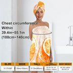 Orange Citrus Bath Wrap and Hair Towel - Image 3