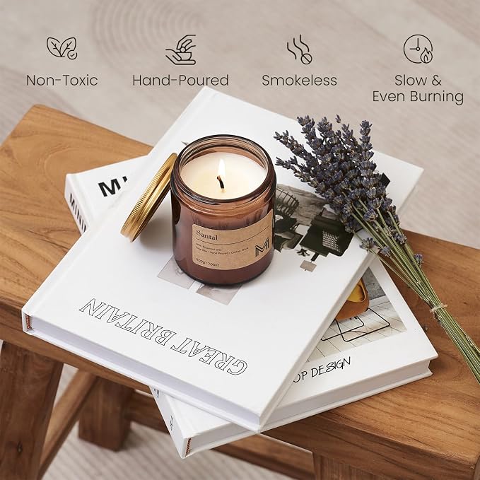 M&SENSE Santal Scented Christmas Candle Gift, Aromatherapy Candle Set - Image 4