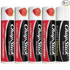 ChapStick Strawberry Lip Balm 4-Pack + 1 Classic Original ChapStick, Lip by ChapStick