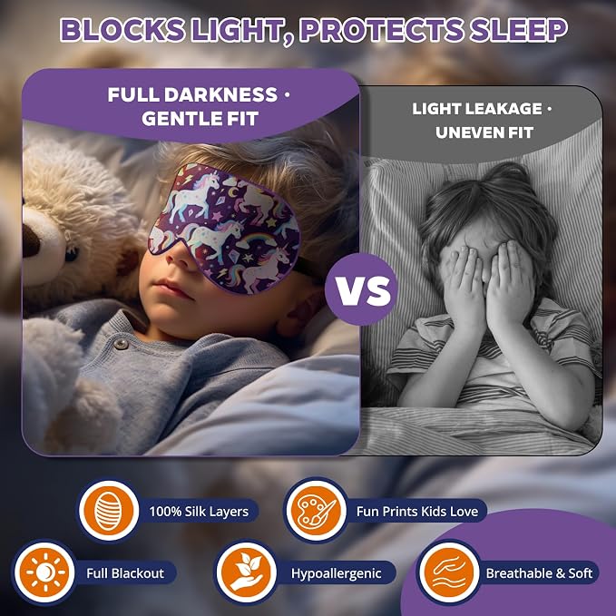 Kids Silk Sleep Mask: 100% Mulberry Silk Eye Mask - Image 3