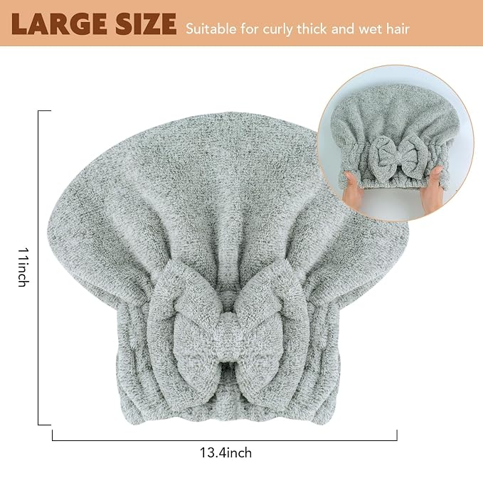 SUNLAND Large Microfiber Hair Drying Caps - Image 2