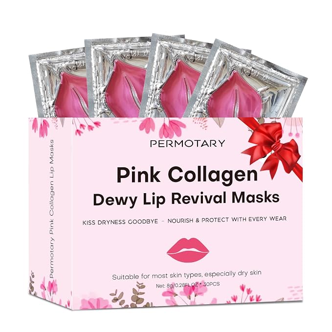 Permotary 30 PCS Moisturizing Collagen Lip Mask Crystal Mouth Care Pads Mask by Permotary