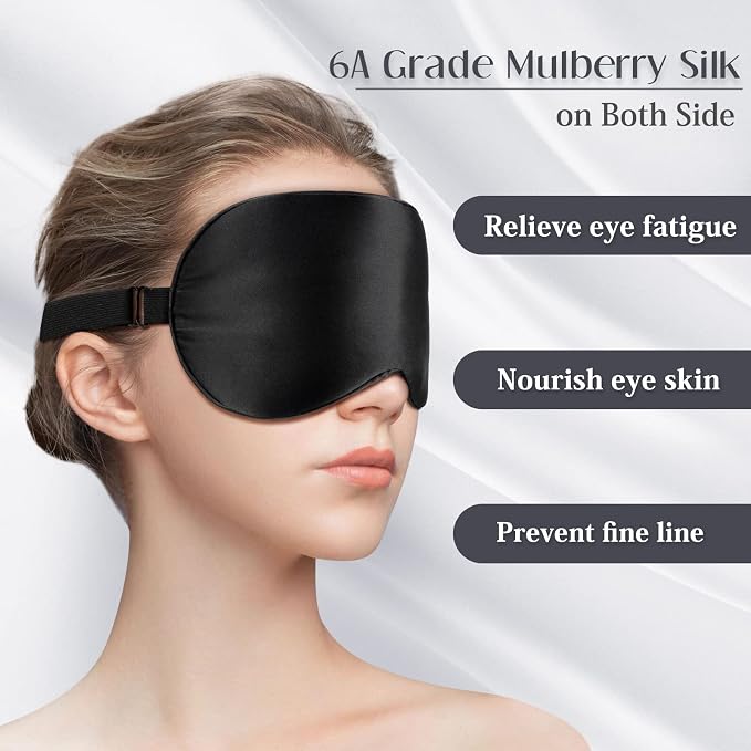 LULUSILK Mulberry Silk Sleep Eye Mask Blindfold - Image 2