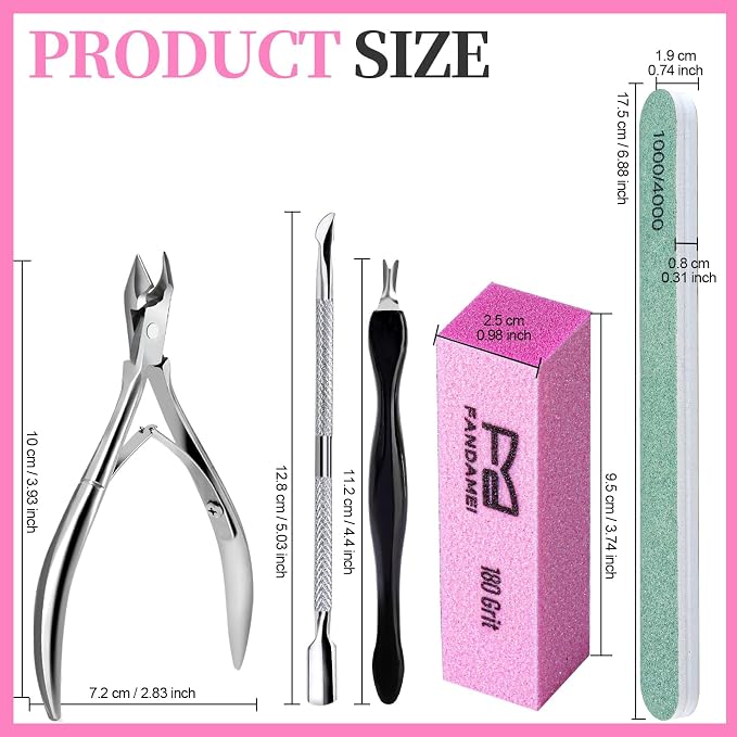 FANDAMEI Nail Buffer Block, Buffing Block, Cuticle Trimmer, Nail Tools - Image 8