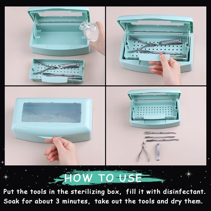 Nail Tool Sterilizer Box Plastic Disinfectant Container - Image 4