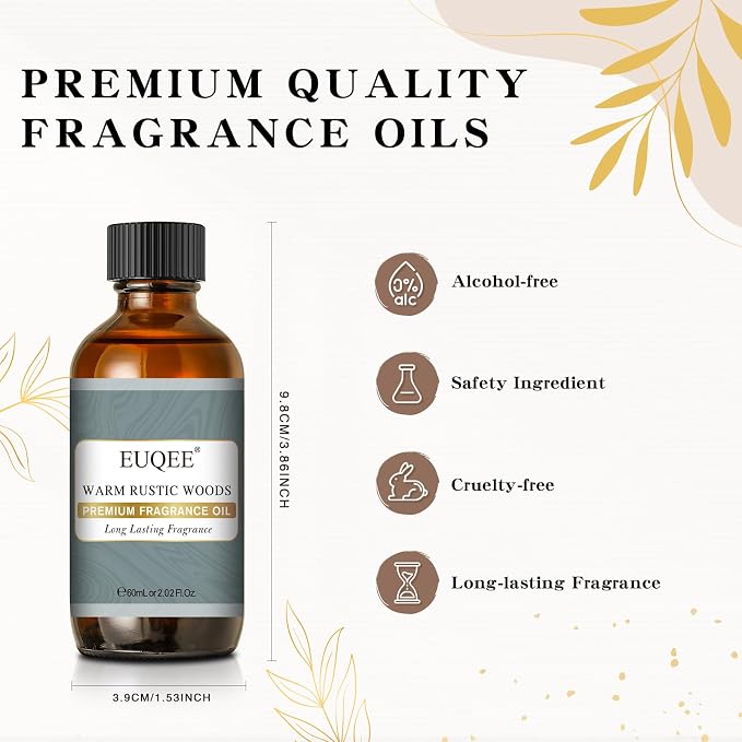 EUQEE Warm Rustic Woods Fragrance Oil Premium Fragrance Essential Oil 60ml - Image 3