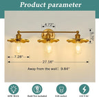 ZGLAOJT 3 Light Vintage Vanity Light Gold Bathroom Light Fixtures Over Mirror. - Image 2