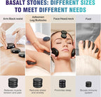 Massage Stones Set with Warmer Kit Hot Rocks Bamboo - Image 9