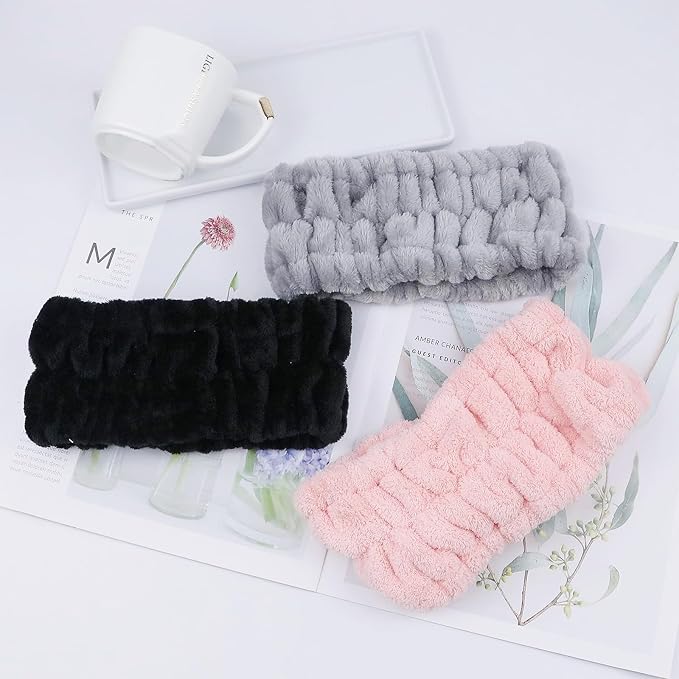 LAPOHI 3 Pack Microfiber Modern Face Washing Headbands - Image 7