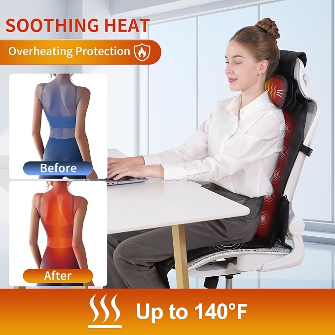 Shiatsu Back Massager with Heat, Massage Chair Pad - Image 3