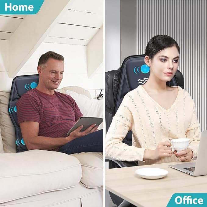 Massage Seat Cushion Pad with Heat 9 Massage Style Lumbar Support Function - Image 6
