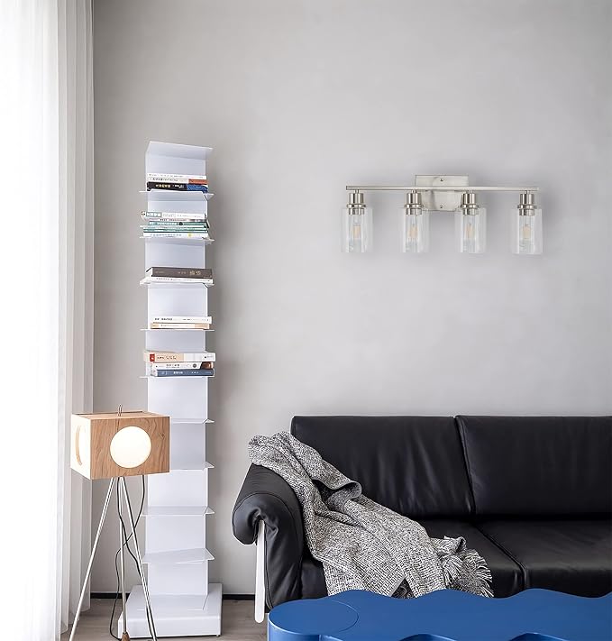 4-Light Bathroom Light Fixtures, Brushed Nickel Vanity Light - Image 4