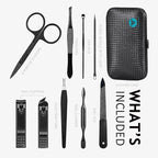 HANTEKAS Manicure Set 9 in 1 Stainless Steel, Nail Clippers Scissors Pedicure - Image 2