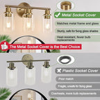 Zarbitta 3-Light Bathroom Light Fixtures, Brushed Brass Bathroom Wall Lights - Image 7