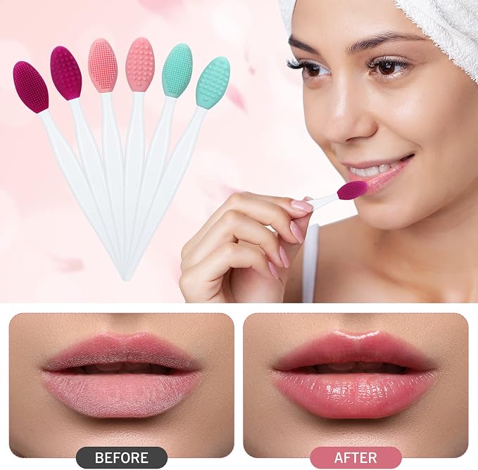 Patelai 24 Pcs Lip Scrub Brush Silicone Lip Scrubber Exfoliator - Image 2