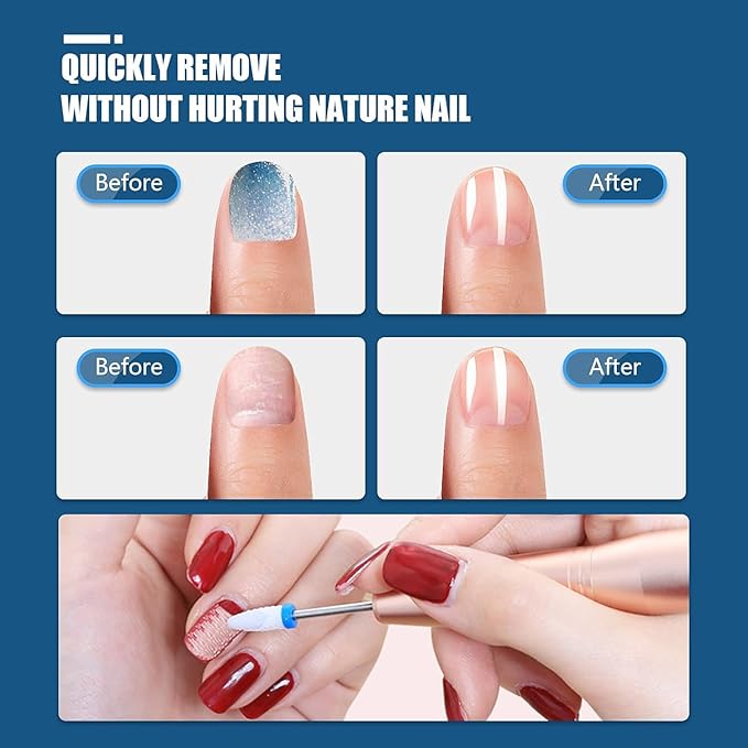Depvko 21pcs Nail Drill Bits Sets, 3/32 Inch Cuticle Electric Nail File and - Image 5