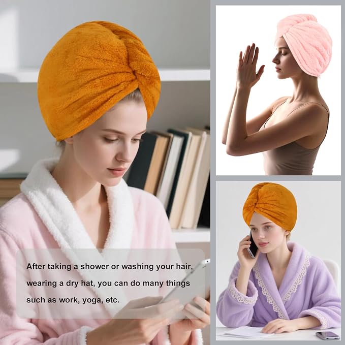 Microfiber Hair Drying Towel Wrap - Image 4