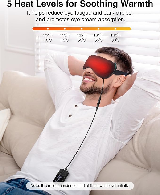 Heated Eye Mask for Dry Eyes, Electric Eye Mask - Image 3