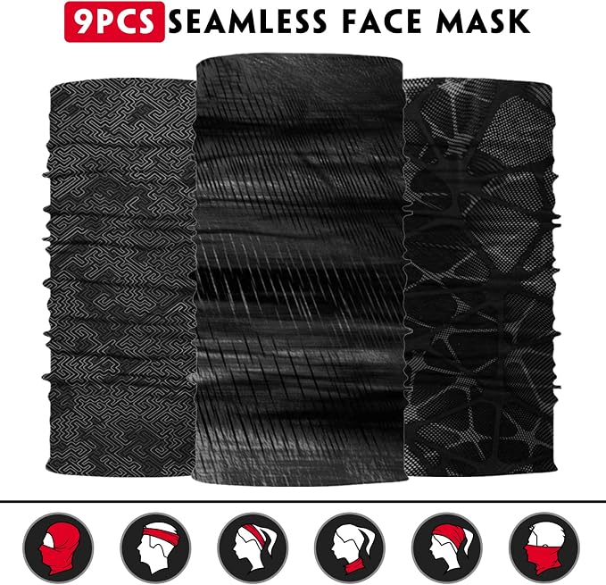 Venswell Neck Gaiter Face Mask Men Women, Seamless Bandana Rave Face Cover - Image 6