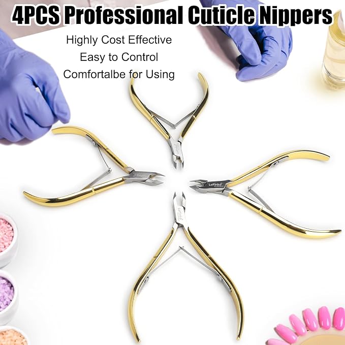 LePinko 4 Packs Upgraded Cuticle Trimmer kit, Sharp Dead Skin Clipper, - Image 7