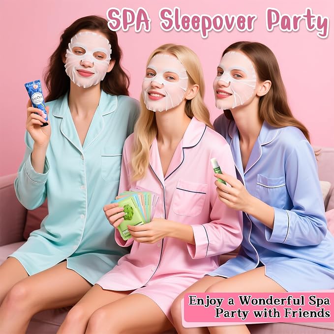 108 PCS Spa Party Supplies for Girls, Include Facial Masks, Lip Balms, Eye - Image 5