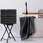 Towel and Linen Mart 100% Cotton Grey 6 Pack Medium Bath Towel Set, Quick Dry - Image 4
