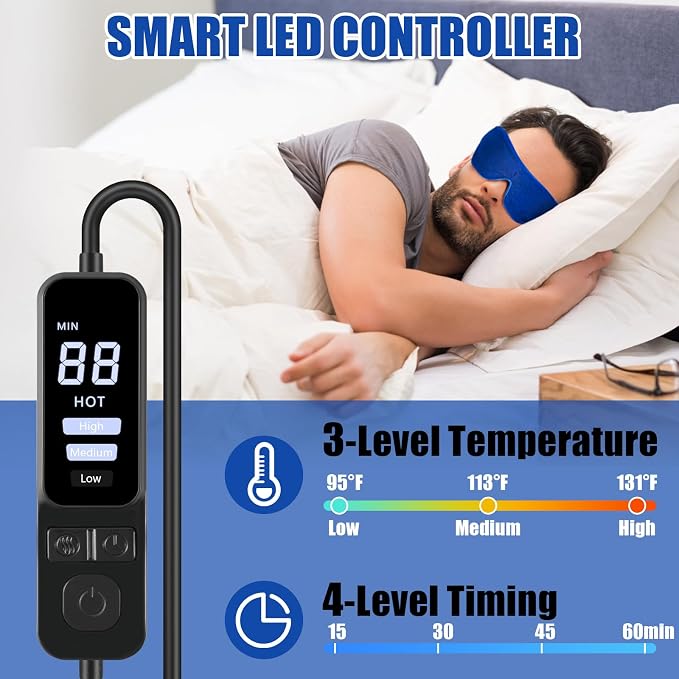 Heated Eye Mask, Washable Dry Eye Mask Heat Eye Compress - Image 3