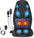 Back Massager with Heat, Massage Seat Cushion with 3D Back Support, 8 Vibrating by COMRELAX