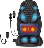 Back Massager with Heat, Massage Seat Cushion with 3D Back Support, 8 Vibrating by COMRELAX