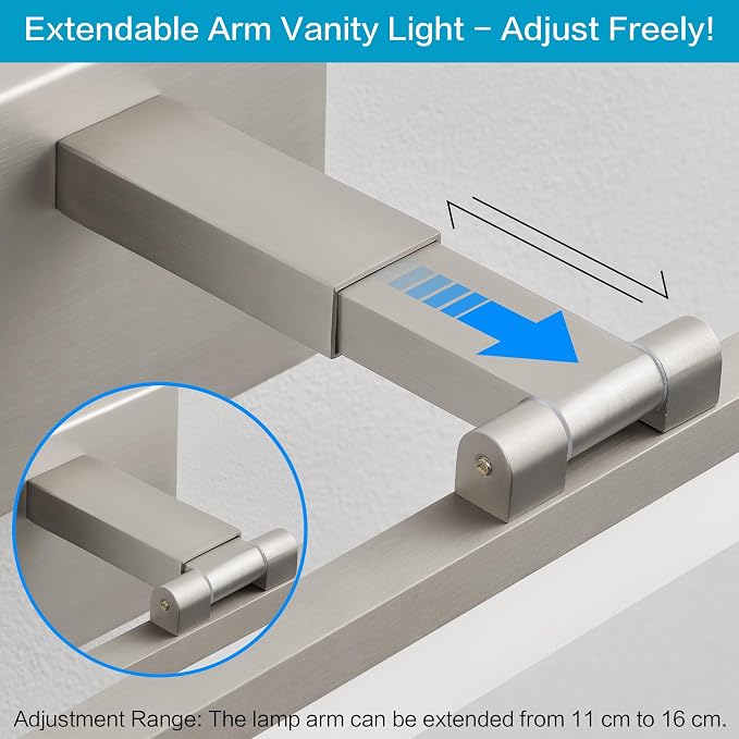 SOLFART Vanity Lights for Bathroom Retractable: 48 Inch 5CCT Brushed Nickel Led - Image 2