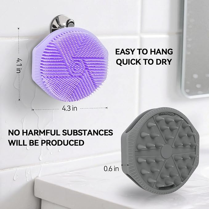 2-Pack Soft Silicone Dual-Sided Body Scrubber & Loofah | Gentle Exfoliating - Image 5