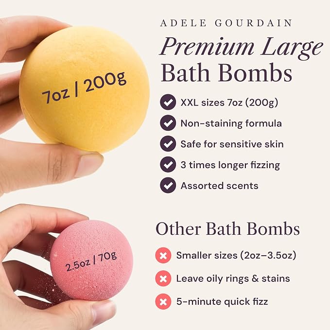 ADELEGOURDAIN Bath Bombs Set 7 pcs XXL Size - Image 4