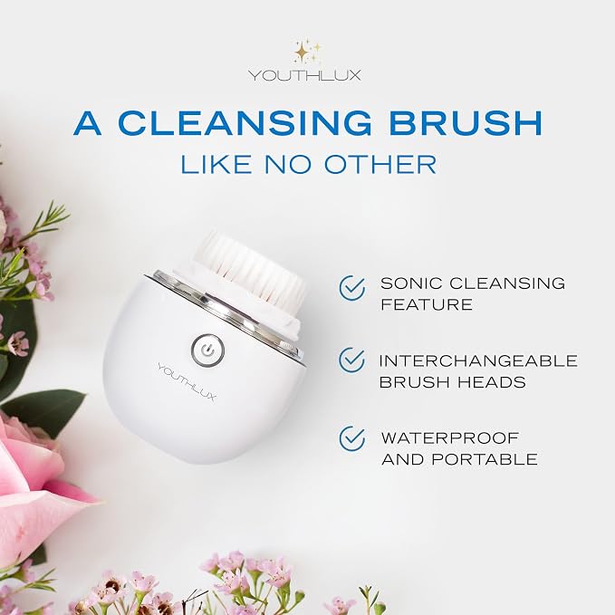 Pure Radiance, Vibrating Facial Cleansing Brush, Electric Face Scrubber - Image 2