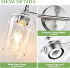 MOKATNG 2-Light Bathroom Light Fixtures, Brushed Nickel Vanity Lights - Image 3