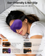 3 Pack Sleep Masks for Side Sleepers, True Blackout 3D Eye Mask for Sleeping - Image 6