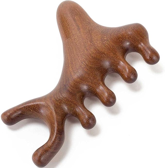 Wooden Scalp Massager for Scalp Gua sha, Massage Comb, Wooden Head Massager by Moreinday