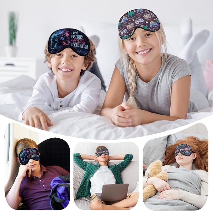 2 Pcs Boys Sleep Eye Mask, Guys Blackout Sleeping Silk Mask - Image 6