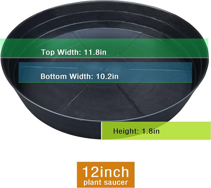 LWALRS Plant Saucer 12 Inch 2 Pack 10 12 14 16 18 20 25, Plastic Plant Trays - Image 2