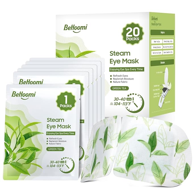 BeHoomi 20Packs Steam Eye Mask, Heated Eye Mask Warm Compress by BeHoomi